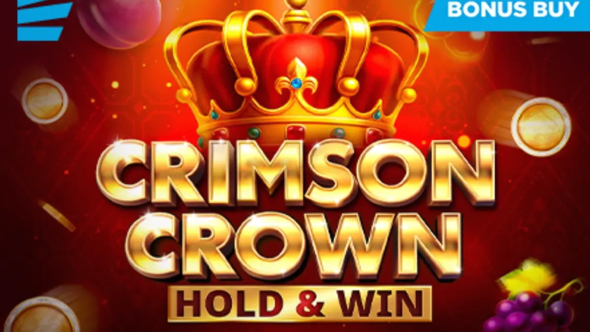 Tampilan visual slot Crimson Crown dengan tema kerajaan dan buah-buahan.