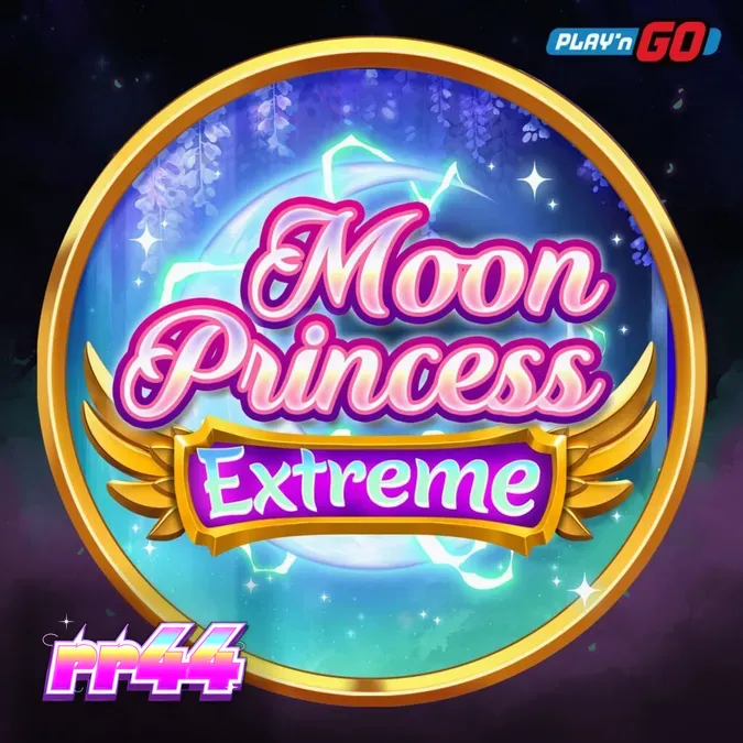 Tampilan antarmuka permainan slot Moon Princess Extreme dengan elemen visual anime yang cerah
